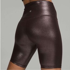 Align High Rise Shine Short 8” Shine in Radiate Foil Print French Press | NWOT